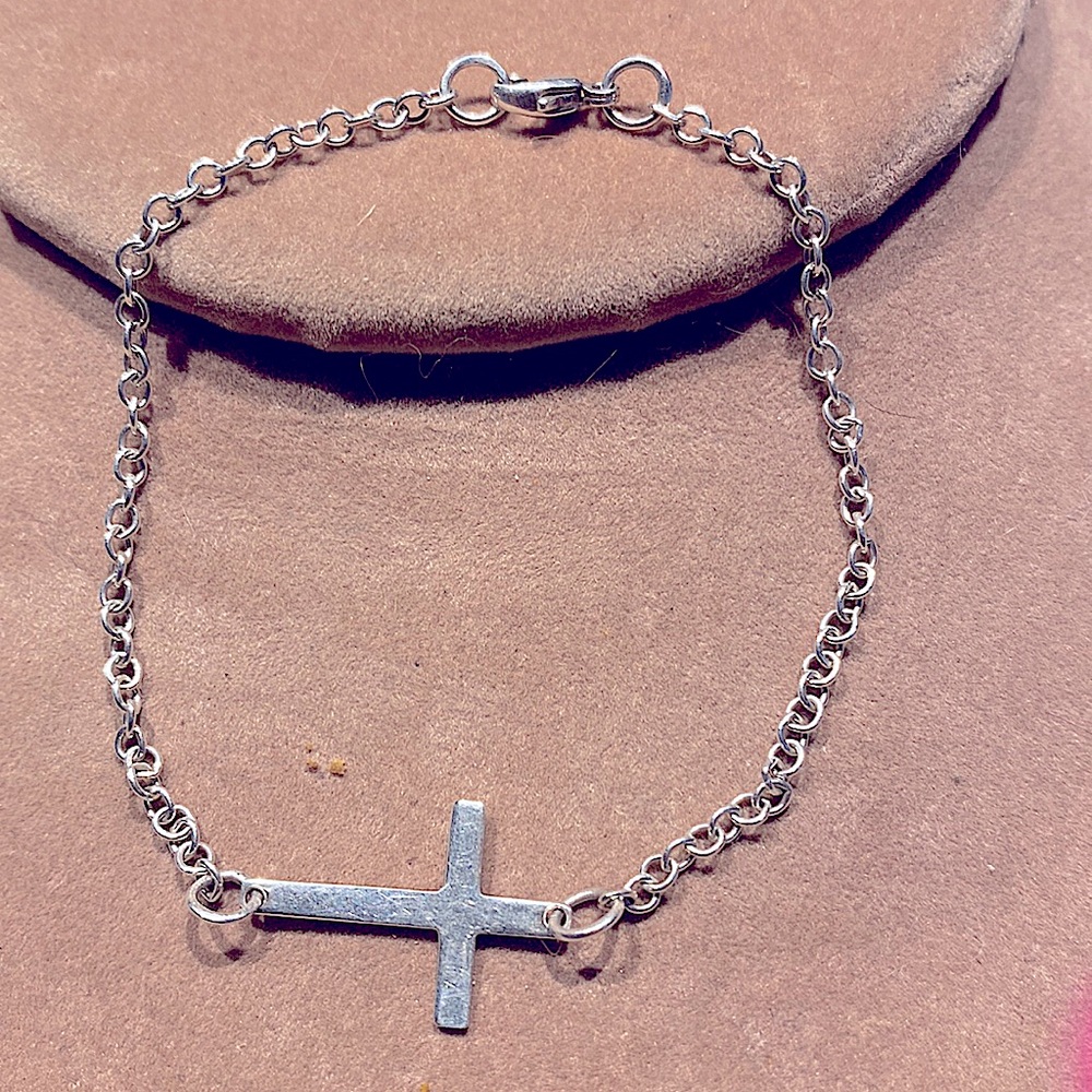 Sterling side cross Bracelet